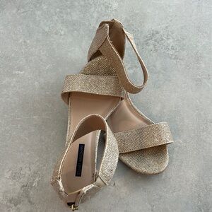 Stuart Weitzman Champagne Gold Metallic Sandal